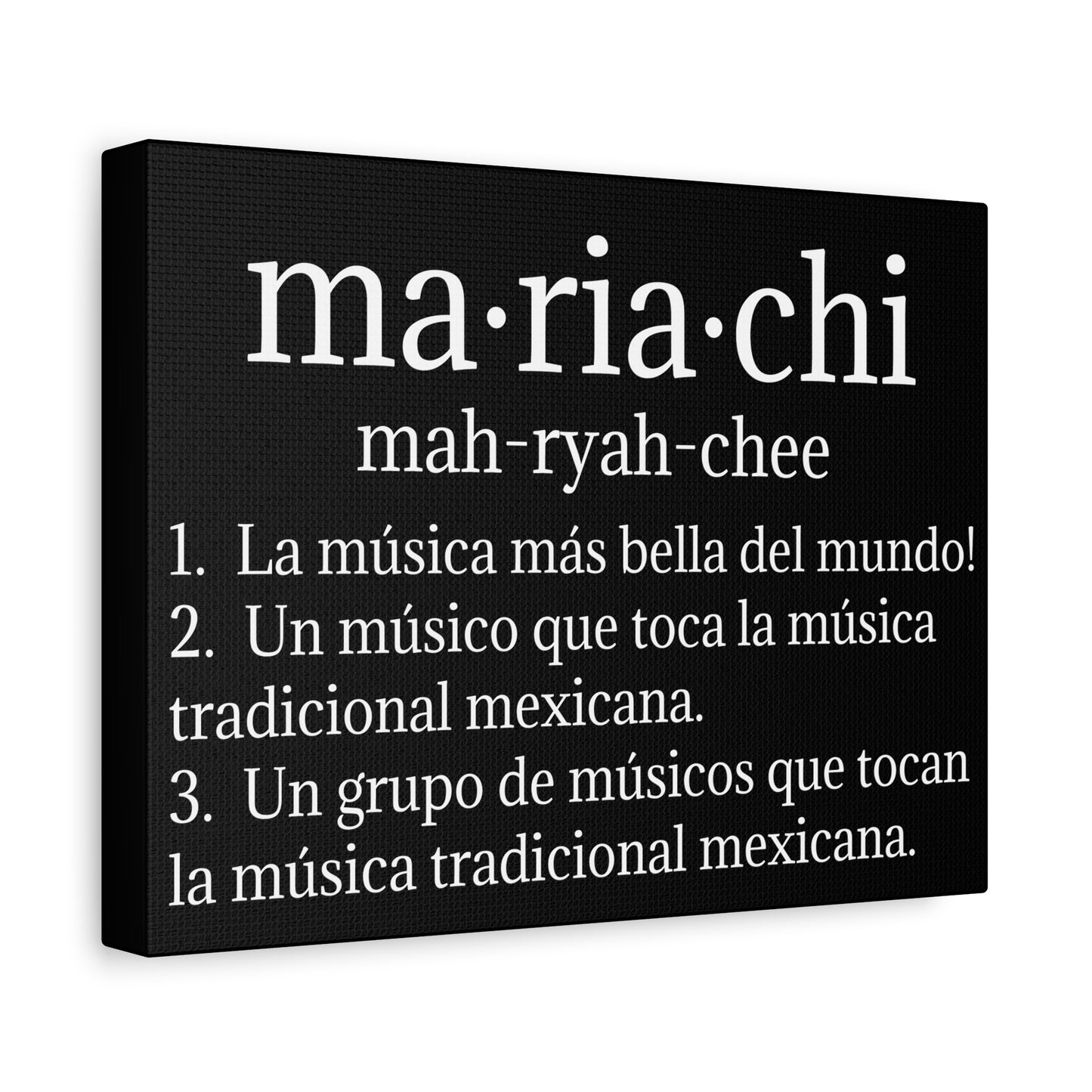White Mariachi Definition Business Matte Canvas, Stretched, 1.25"
