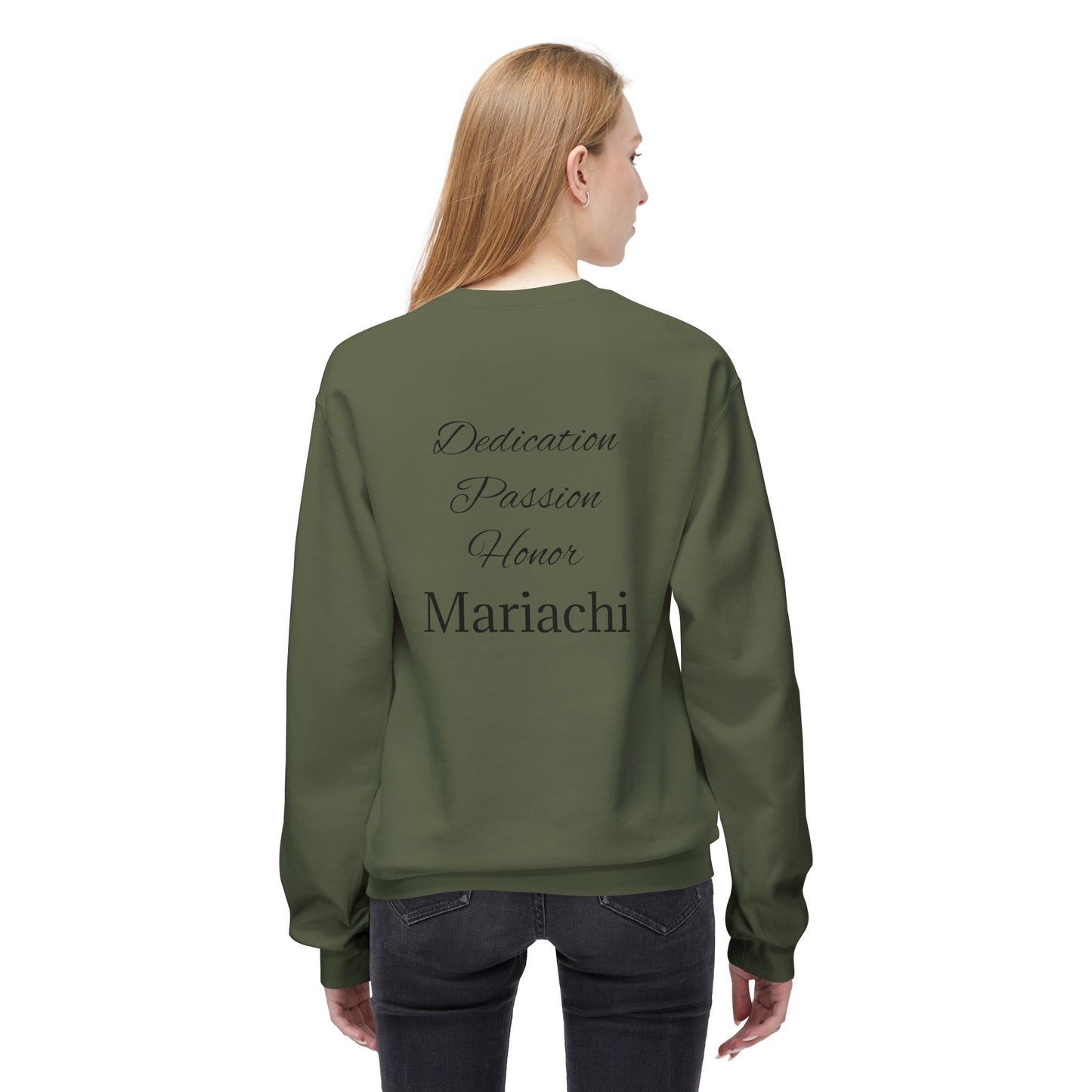 Dedication Passion Honor Mariachi Staff Unisex Midweight Softstyle Fleece Crewneck Sweatshirt