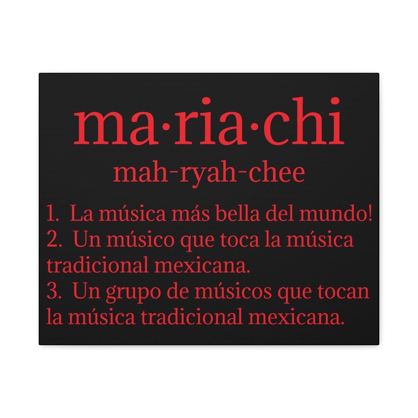 Red Mariachi Definition Business Matte Canvas, Stretched, 1.25"