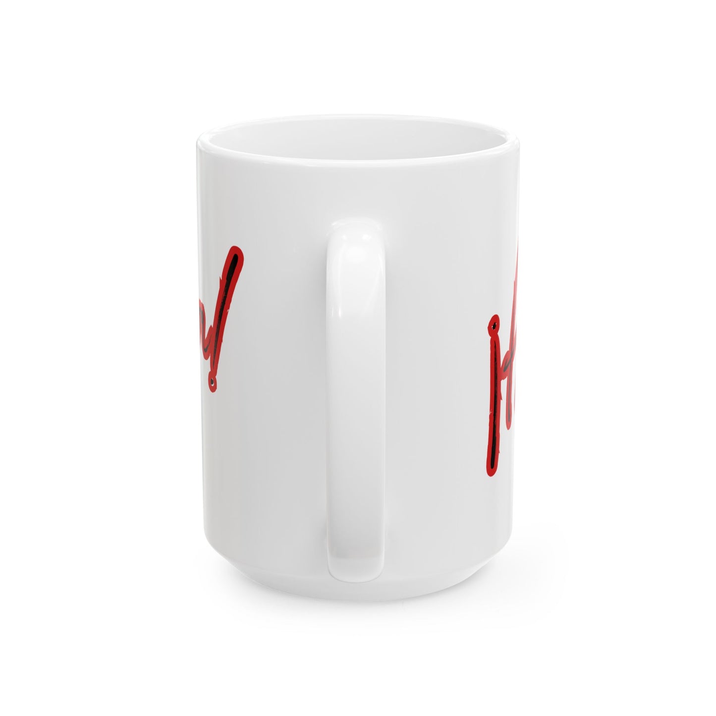 Red Ajua Ceramic Mug, (11oz, 15oz)