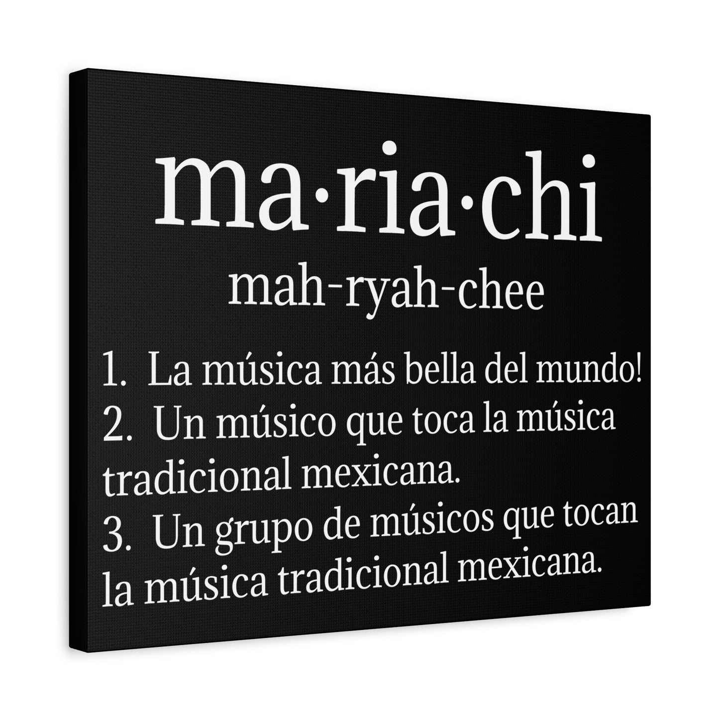 White Mariachi Definition Business Matte Canvas, Stretched, 1.25"