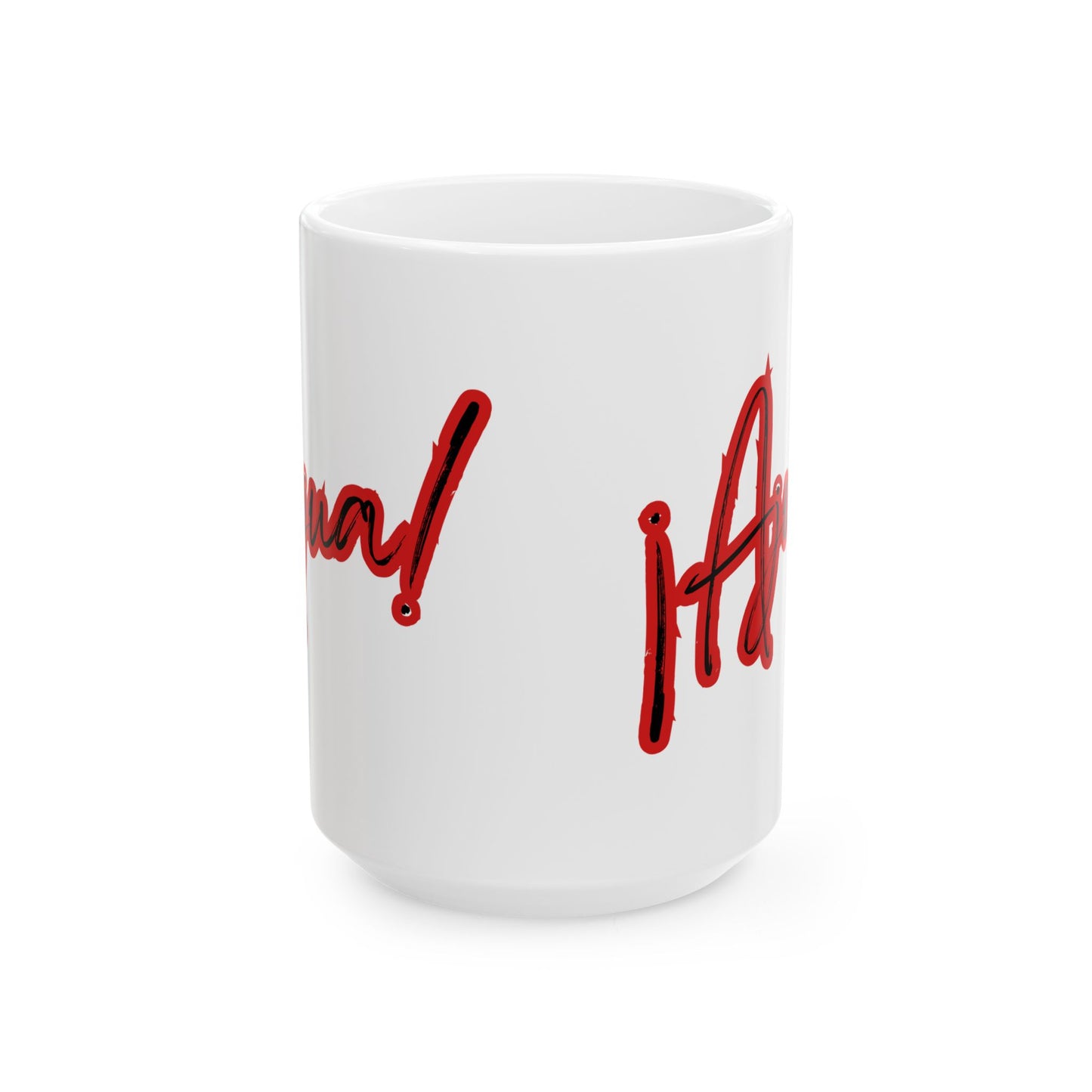 Red Ajua Ceramic Mug, (11oz, 15oz)