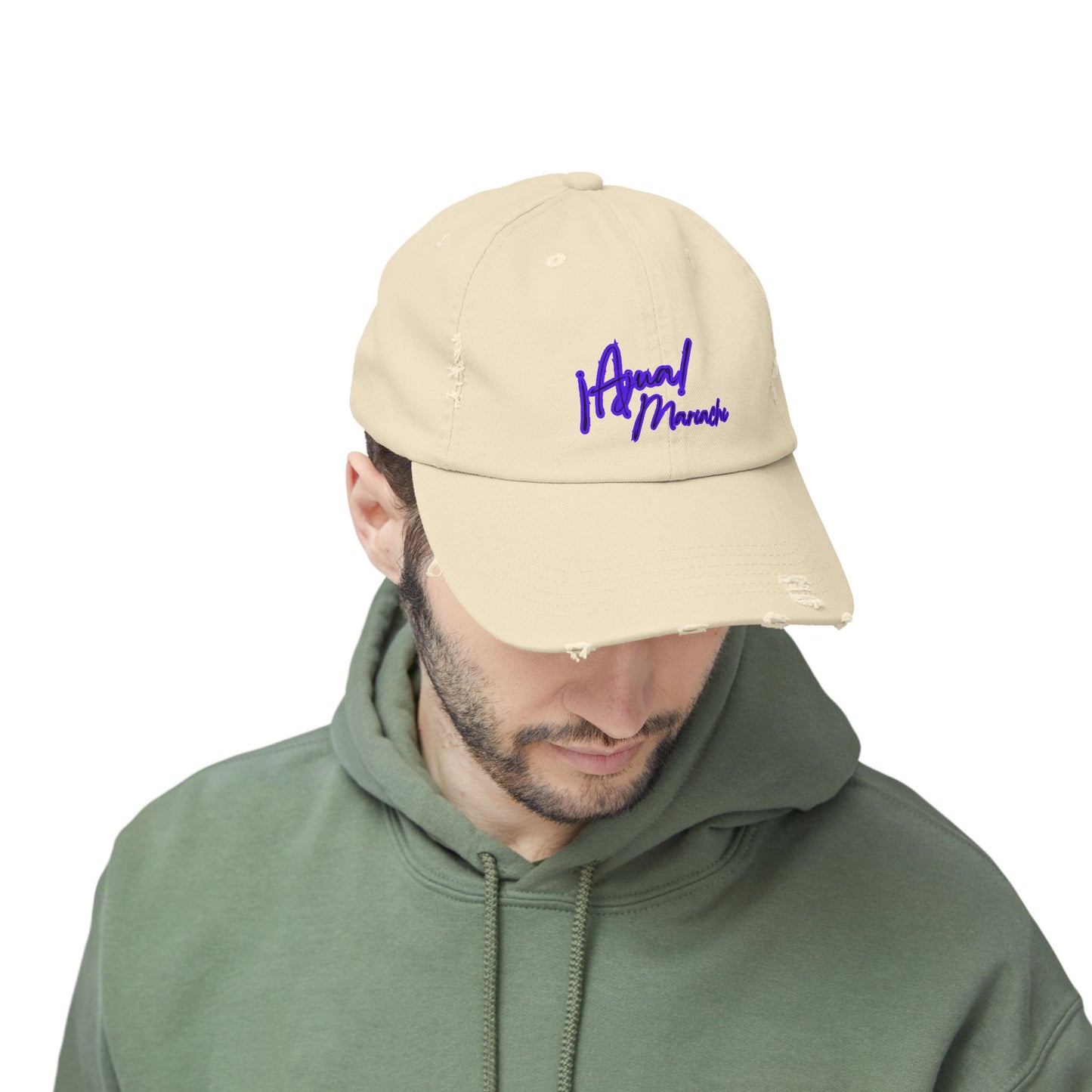 Purple Unisex Distressed Cap