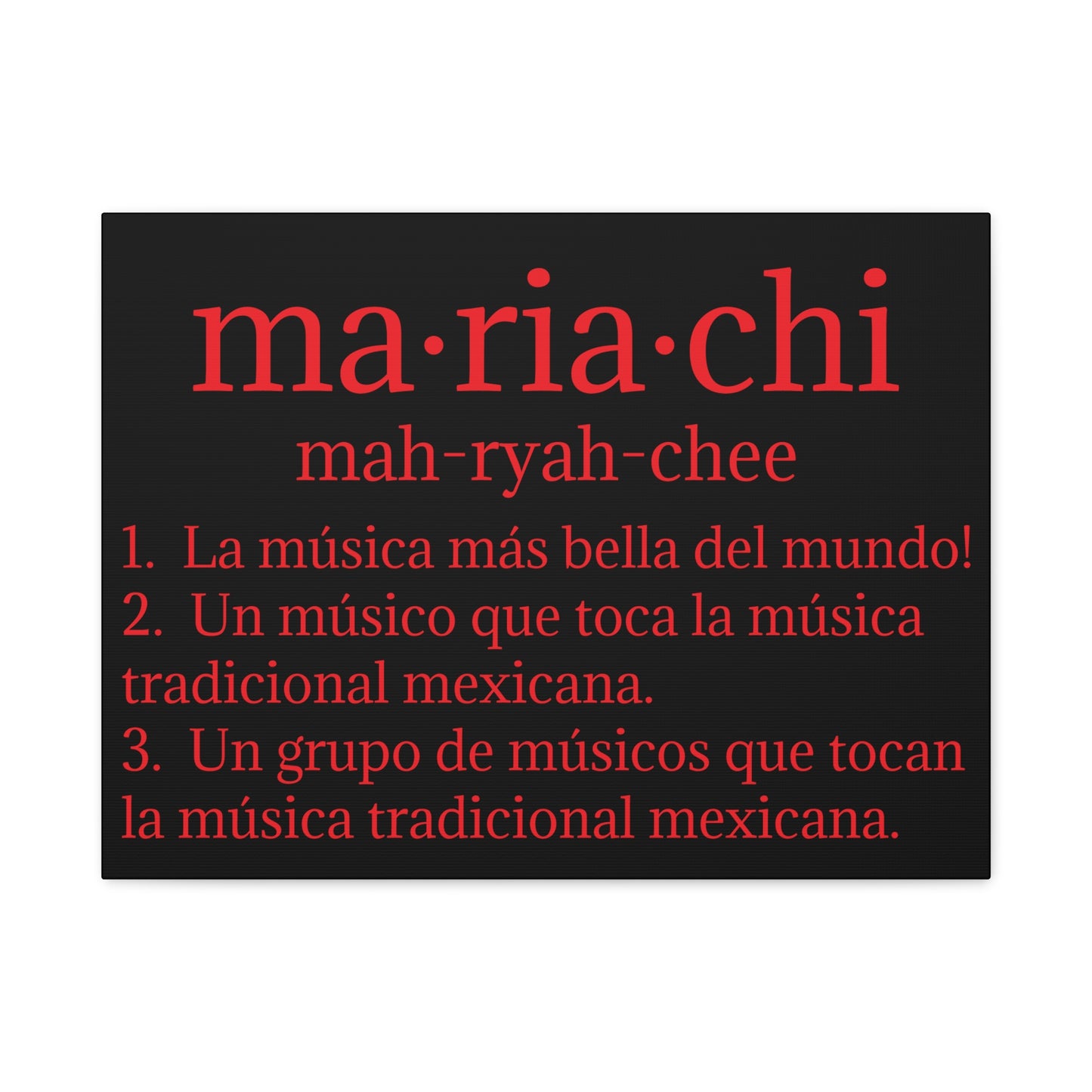 Red Mariachi Definition Business Matte Canvas, Stretched, 1.25"