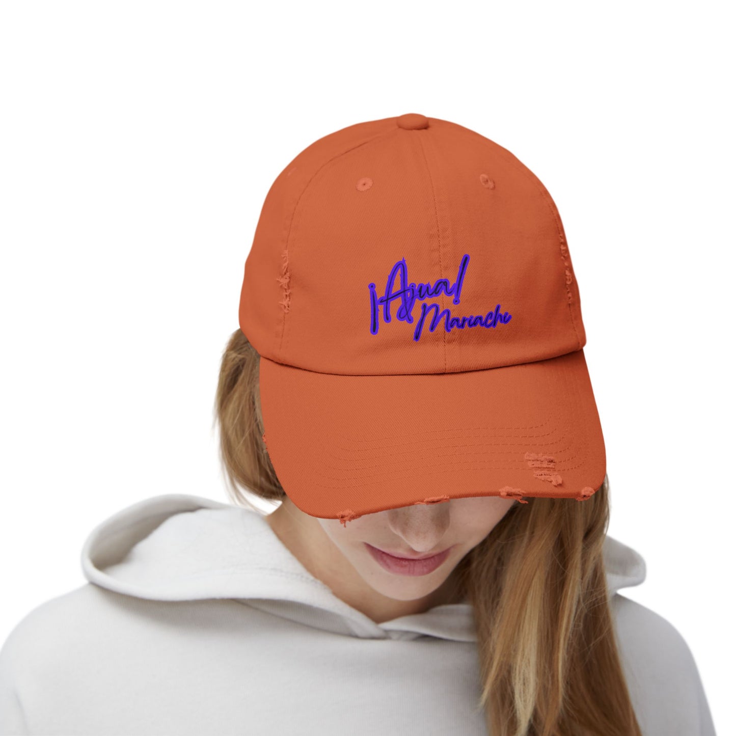 Purple Unisex Distressed Cap