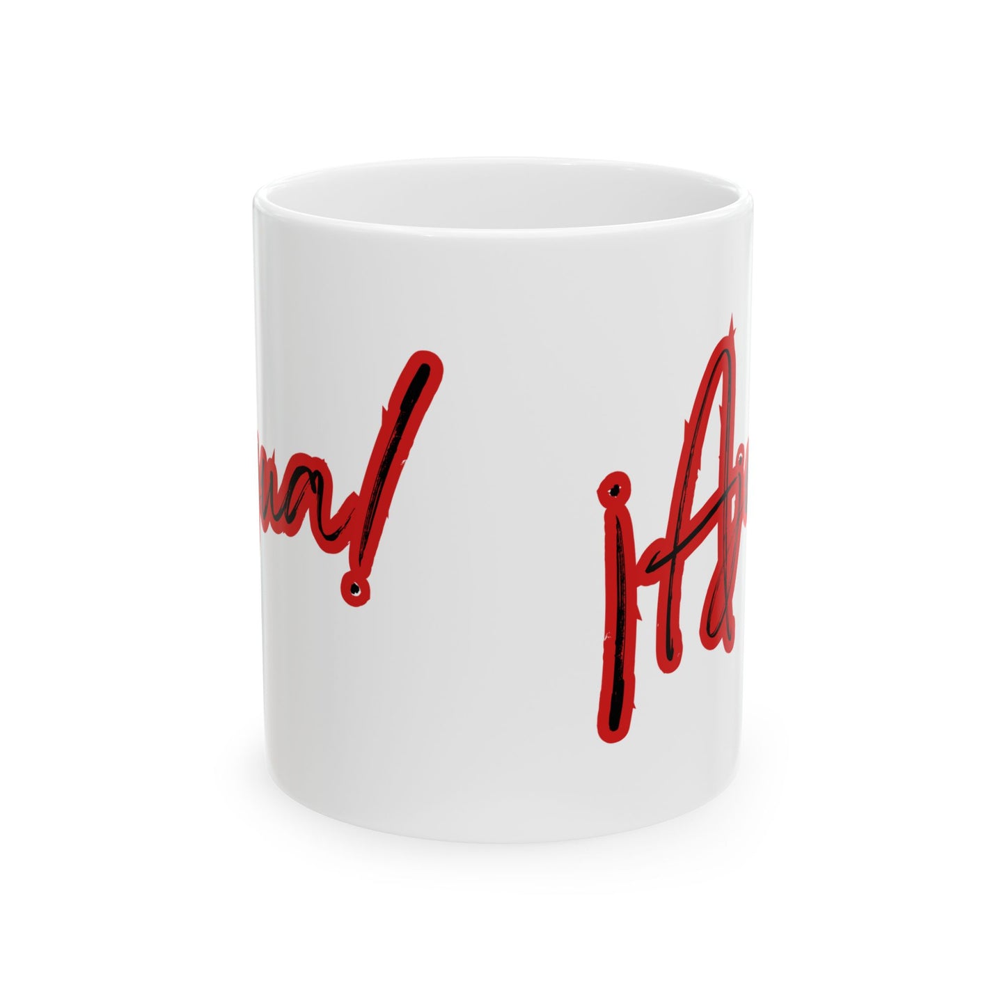 Red Ajua Ceramic Mug, (11oz, 15oz)
