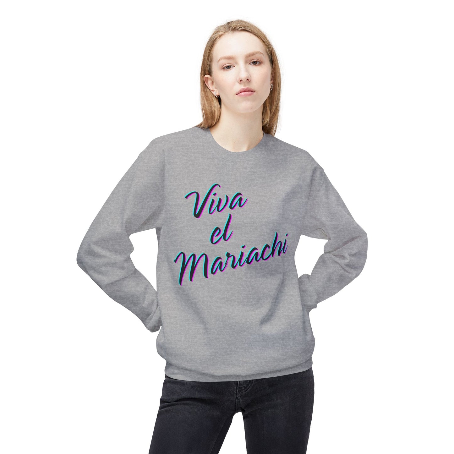 Neon Viva El Mariachi Unisex Midweight Softstyle Fleece Crewneck Sweatshirt