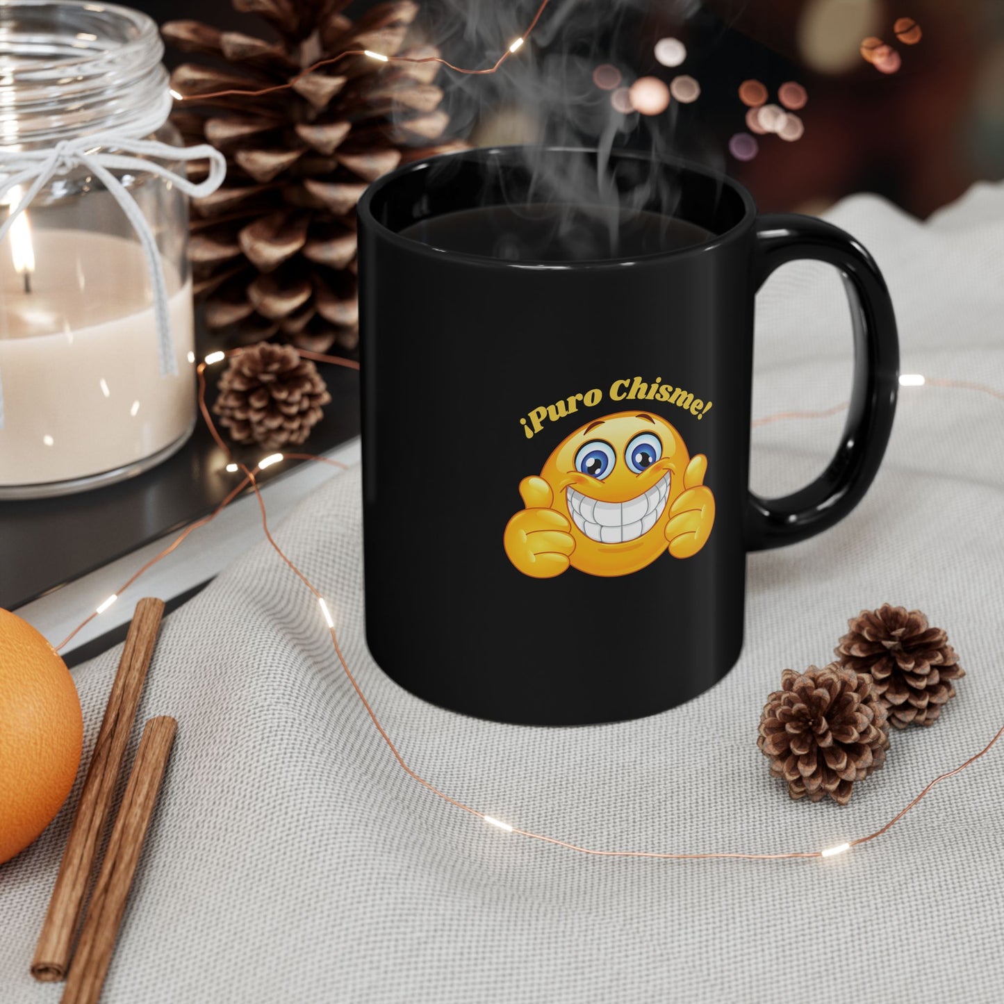 Puro Chisme Black Mug (11oz, 15oz)