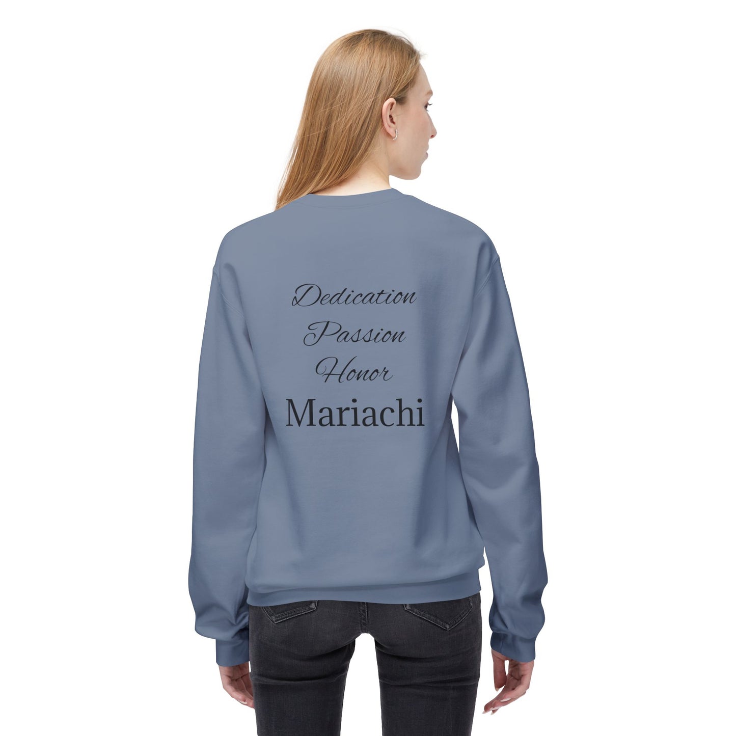 Dedication Passion Honor Mariachi Staff Unisex Midweight Softstyle Fleece Crewneck Sweatshirt