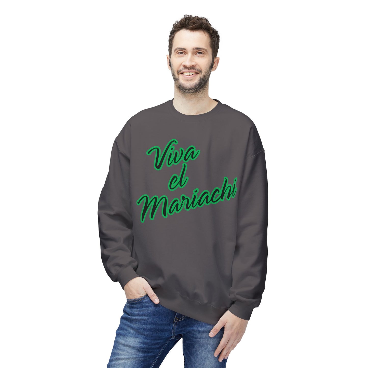 Green Viva El Mariachi Unisex Midweight Softstyle Fleece Crewneck Sweatshirt