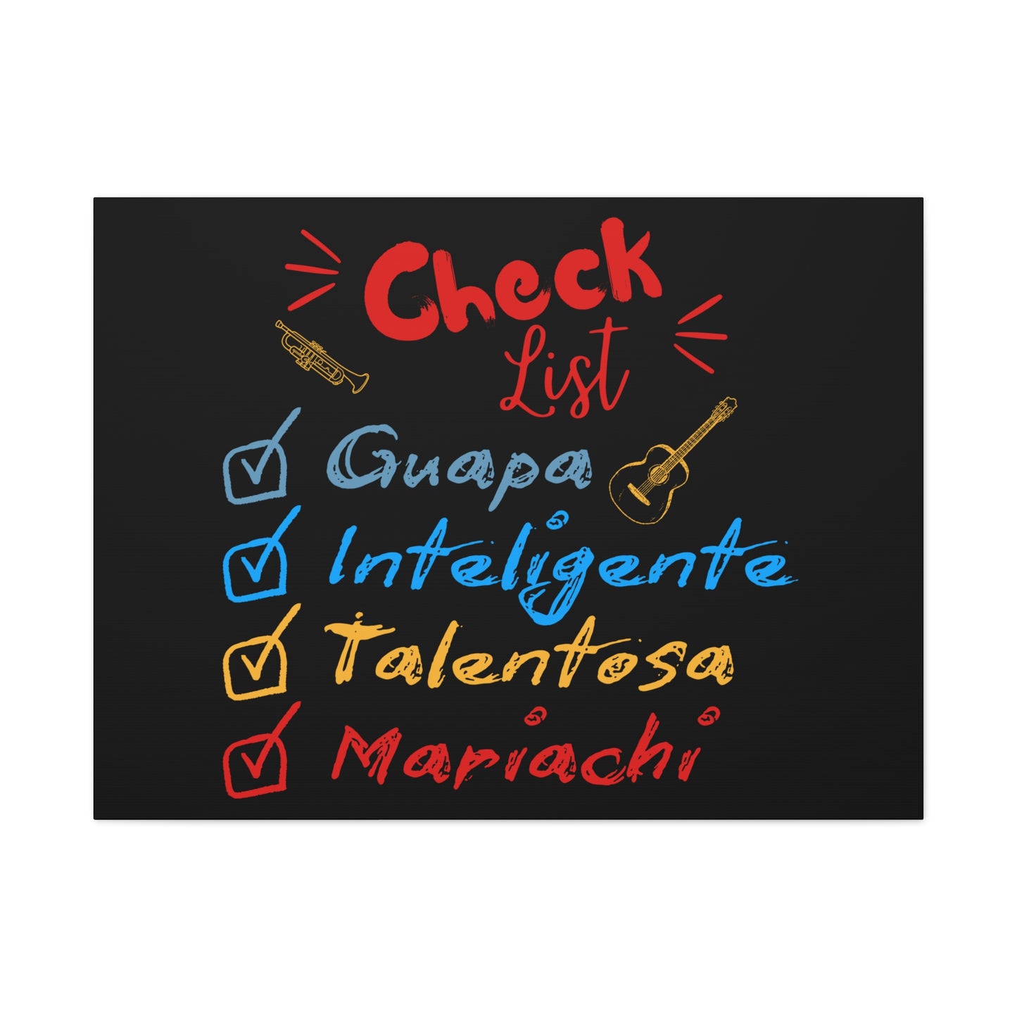 Checklist Guapa Matte Canvas, Stretched, 1.25"