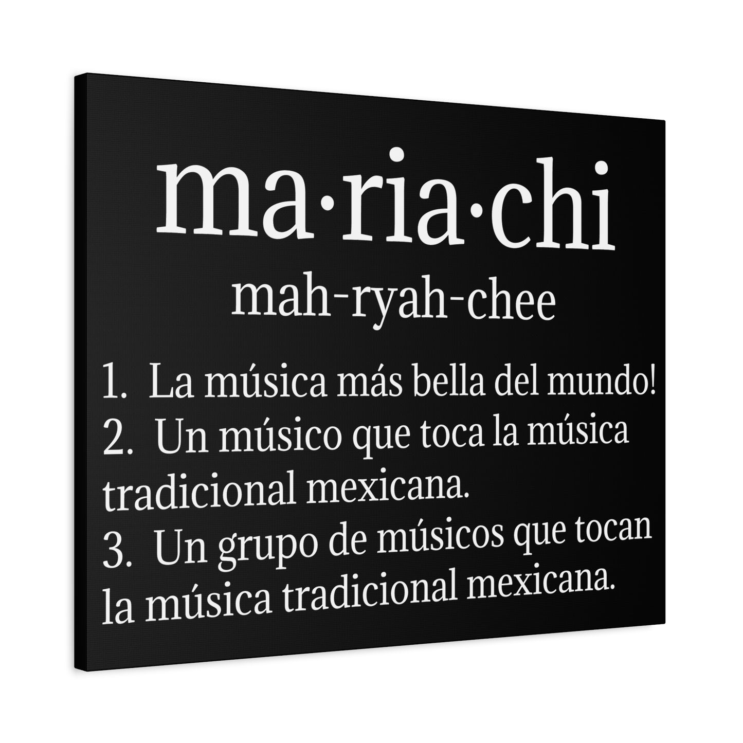 White Mariachi Definition Business Matte Canvas, Stretched, 1.25"