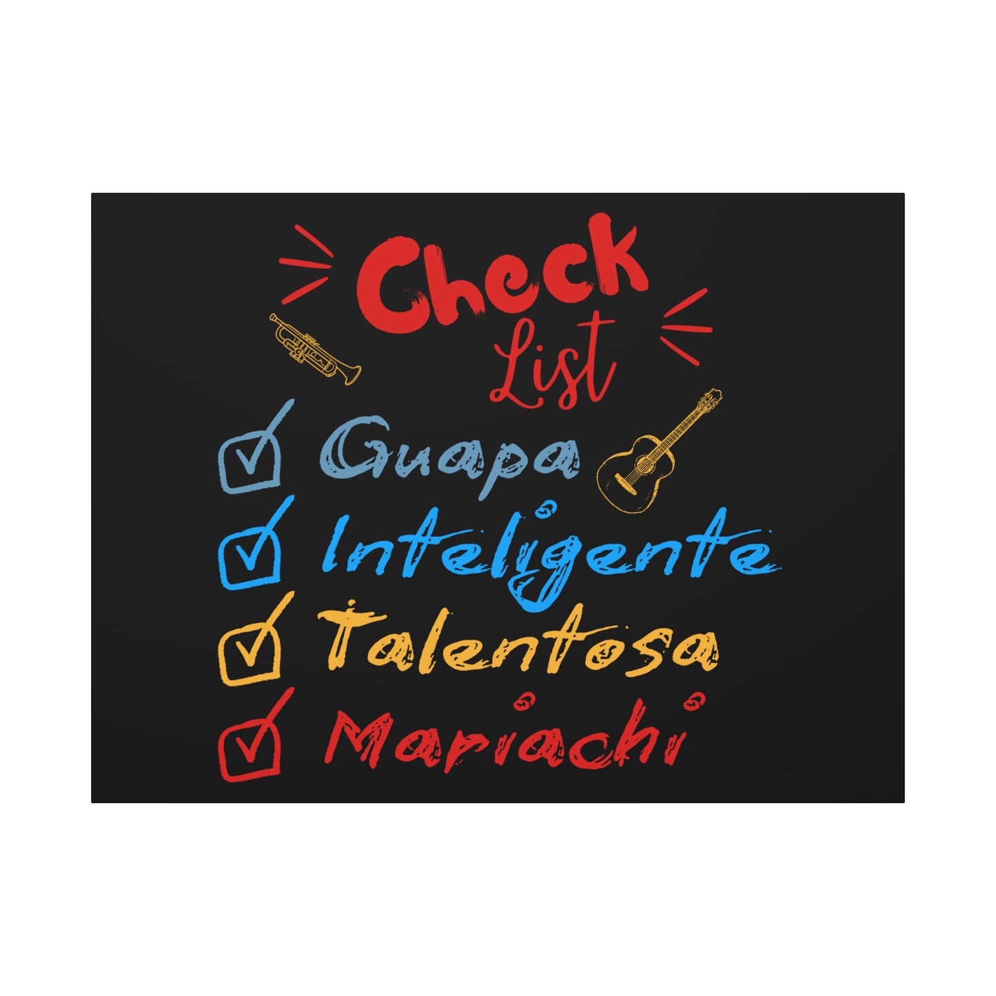 Checklist Guapa Matte Canvas, Stretched, 1.25"