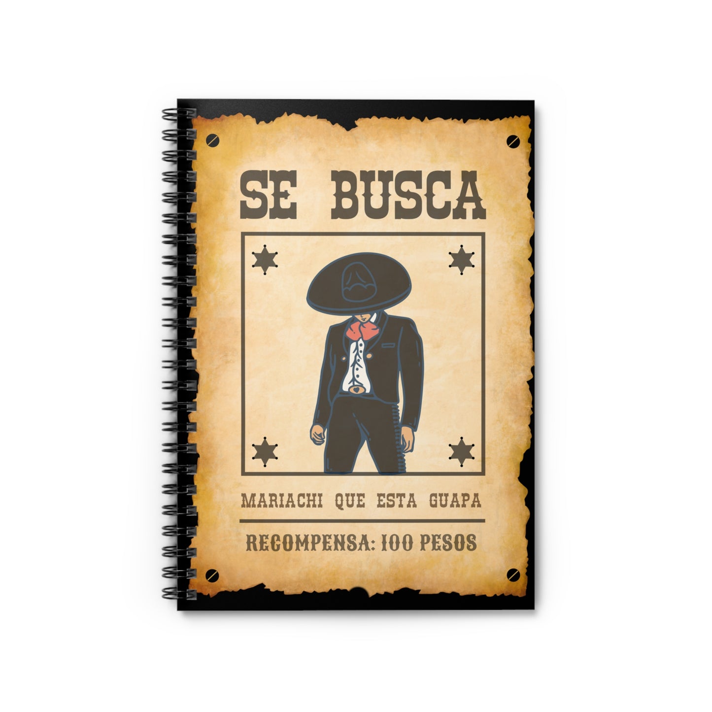 Wanted Mariachi Guapa Spiral Notebook - Ruled Line