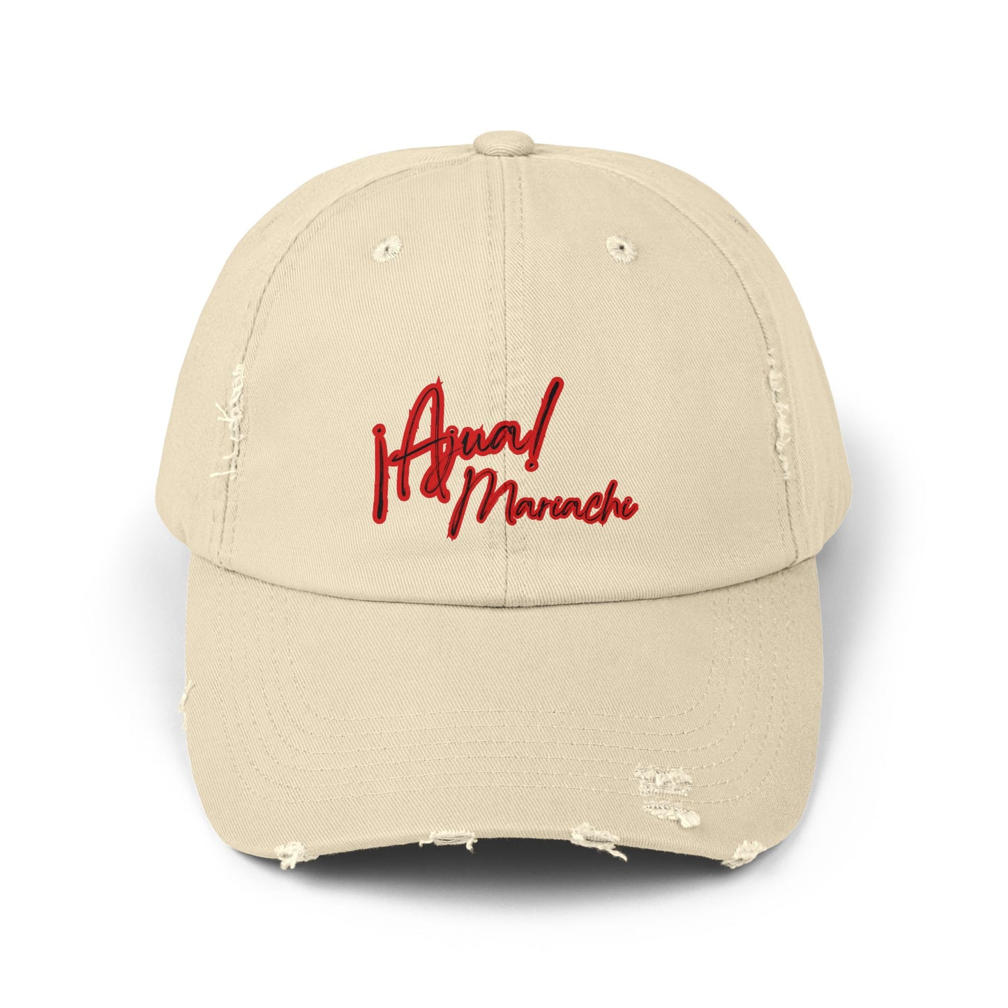 Red Unisex Distressed Cap