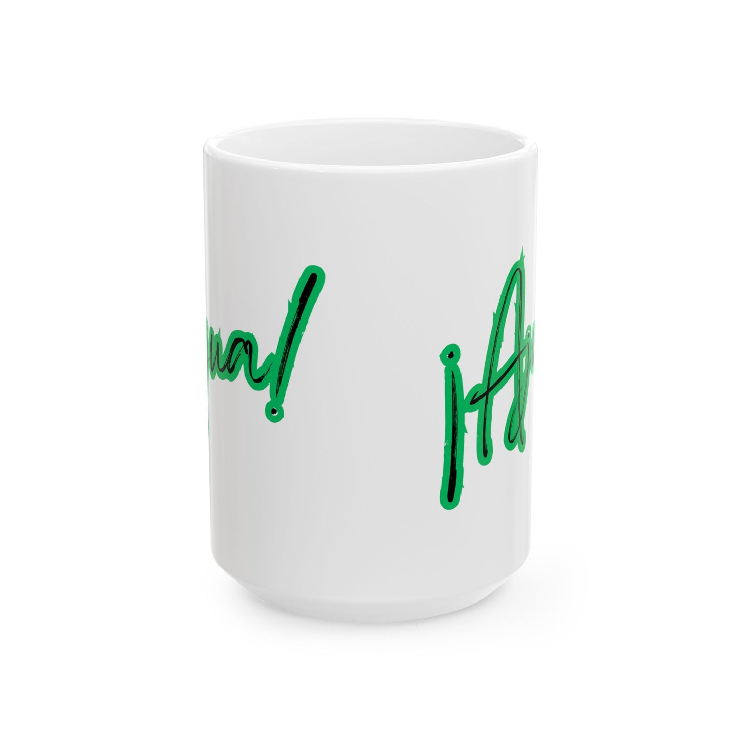Green Ajua Ceramic Mug, (11oz, 15oz)
