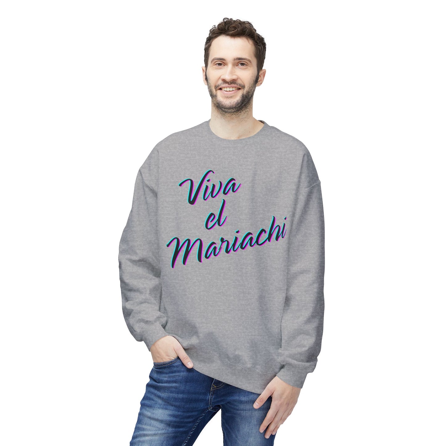 Neon Viva El Mariachi Unisex Midweight Softstyle Fleece Crewneck Sweatshirt