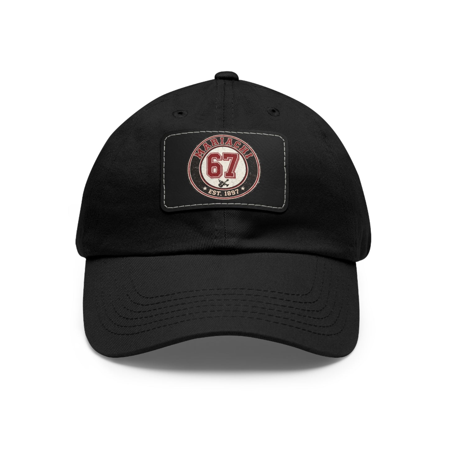Mariachi 67 Dad Hat with Leather Patch (Rectangle)