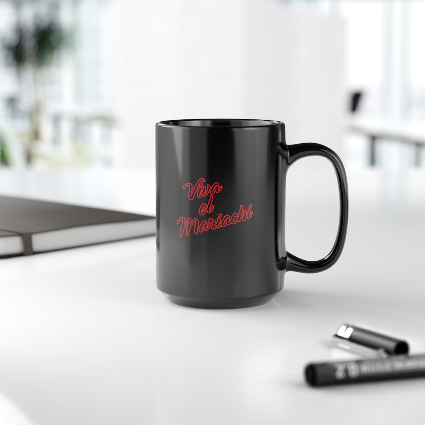 Red Viva El Mariachi Black Mug (11oz, 15oz)