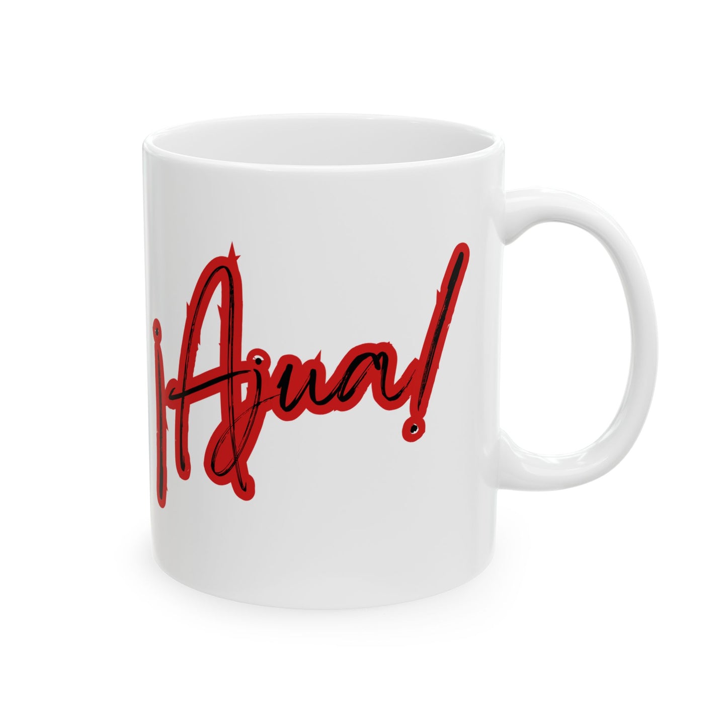 Red Ajua Ceramic Mug, (11oz, 15oz)