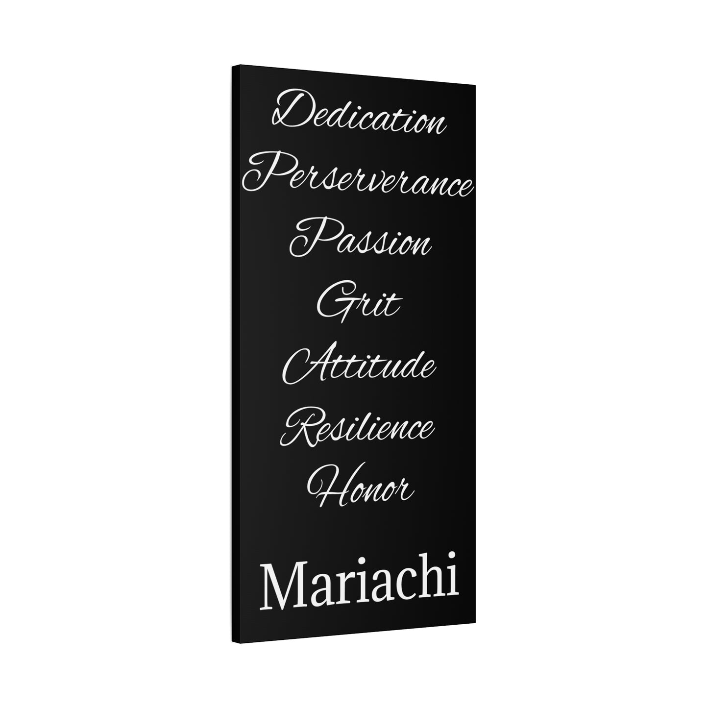 White Dedication Passion Honor Matte Canvas, Stretched, 1.25"
