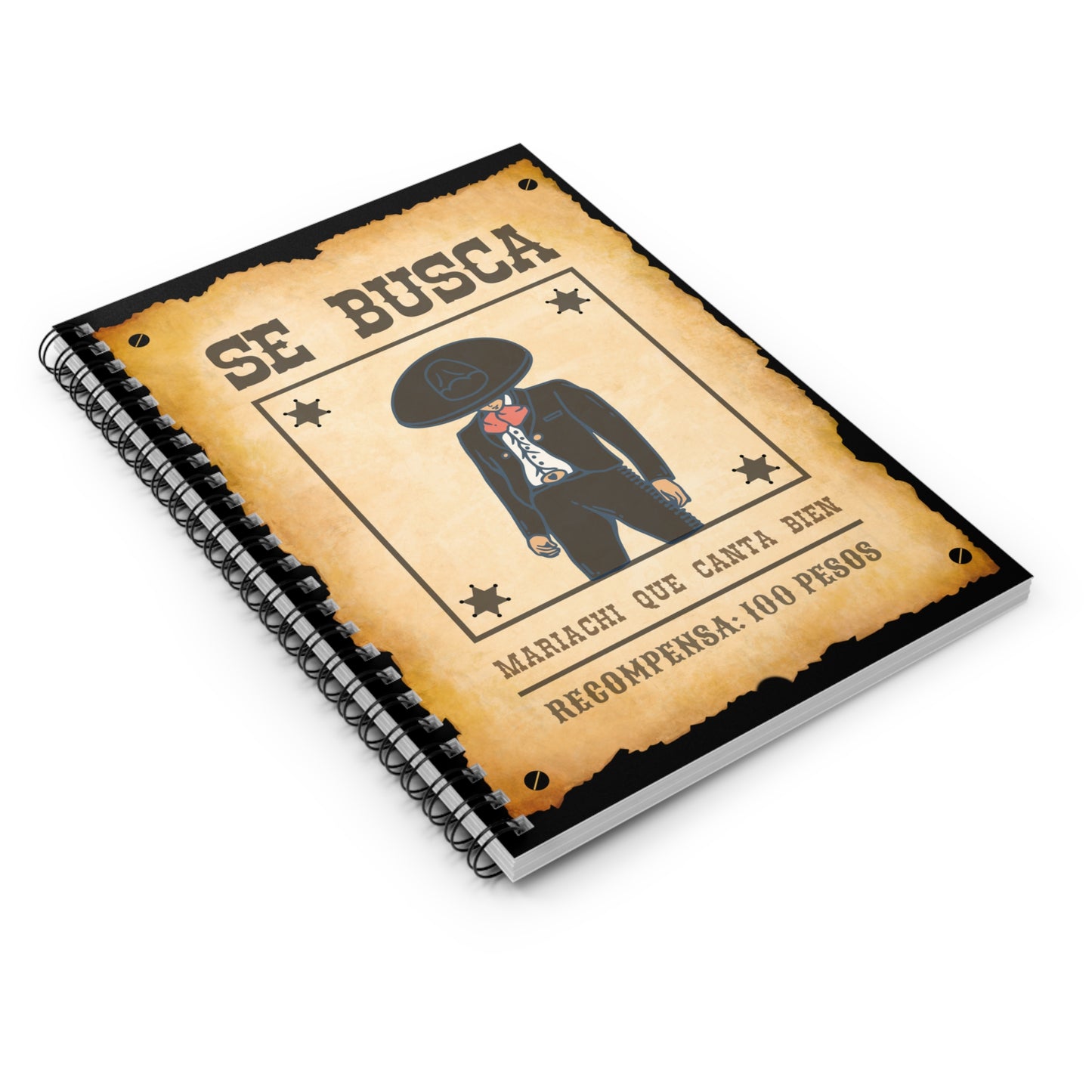 Wanted Mariachi Canta Spiral Notebook - Ruled Line