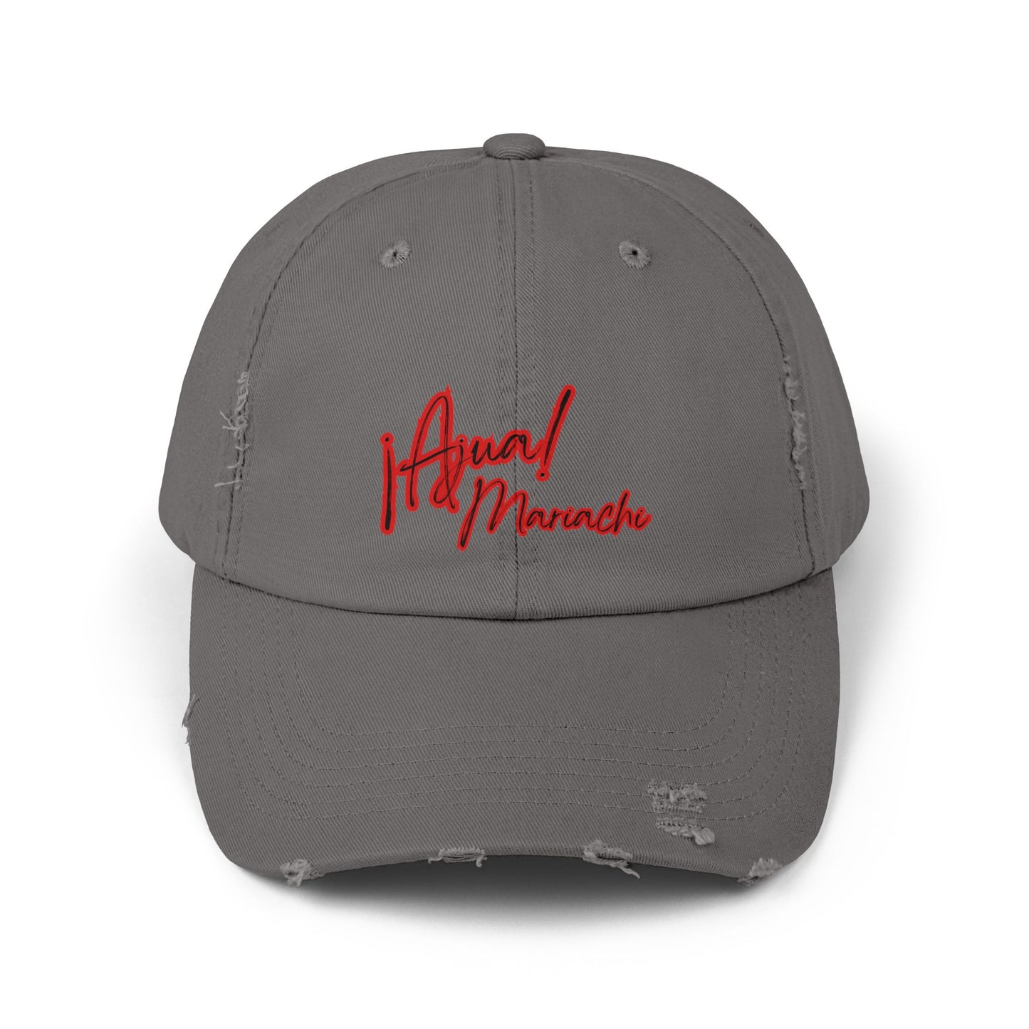 Red Unisex Distressed Cap