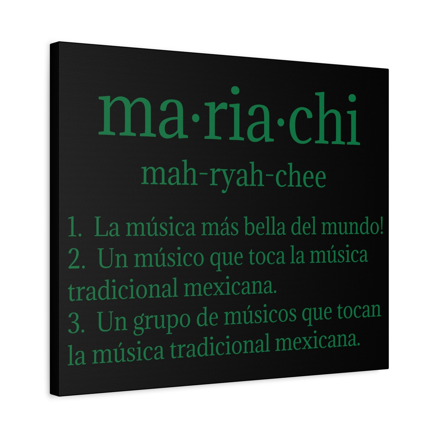 Green Mariachi Definition Business Matte Canvas, Stretched, 1.25"