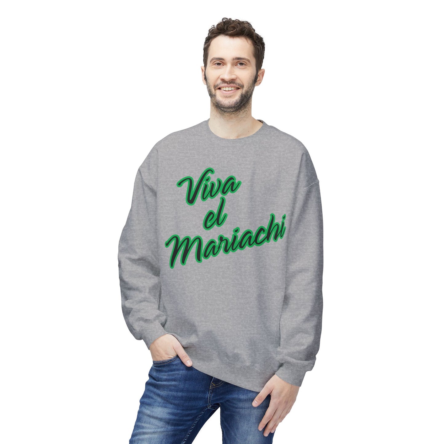 Green Viva El Mariachi Unisex Midweight Softstyle Fleece Crewneck Sweatshirt