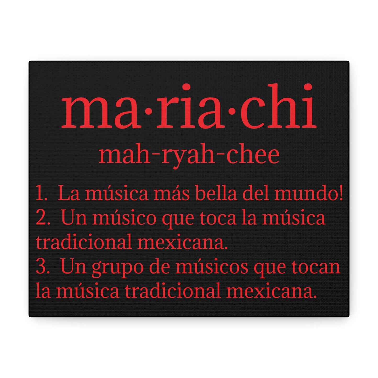 Red Mariachi Definition Business Matte Canvas, Stretched, 1.25"