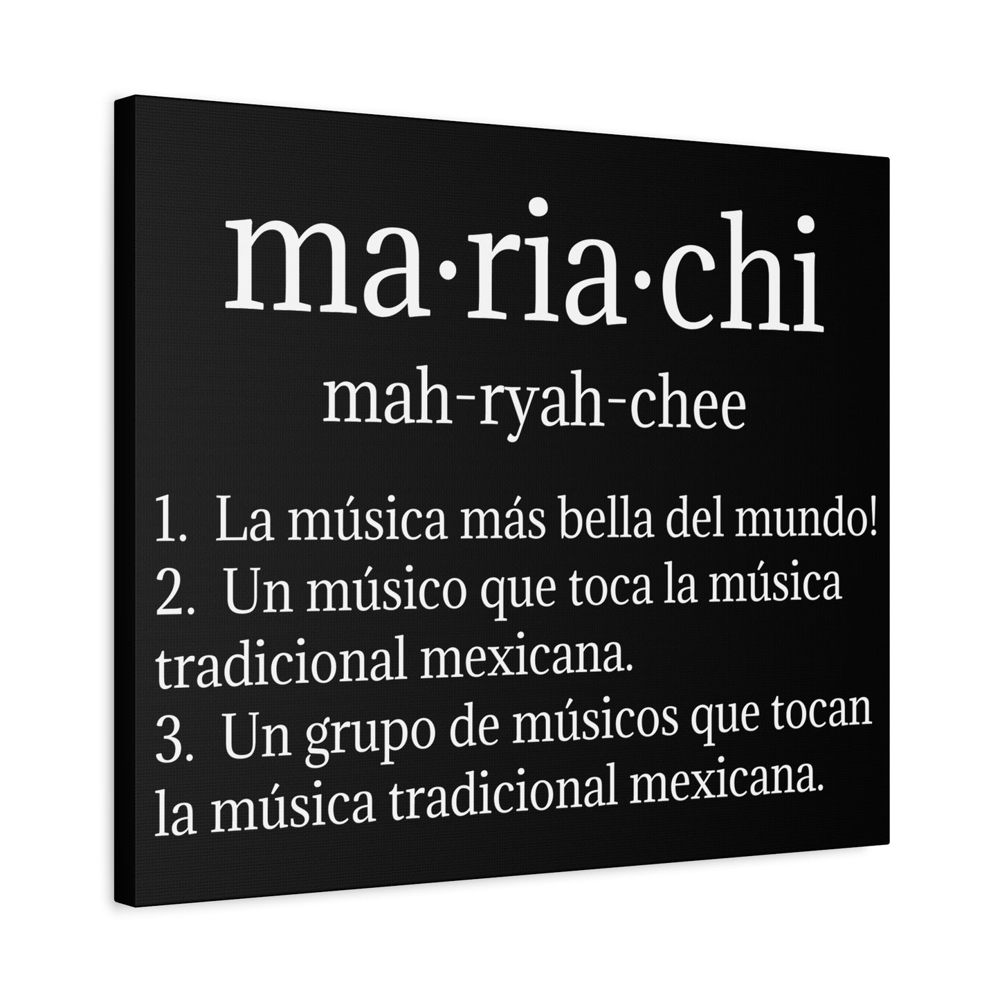 White Mariachi Definition Business Matte Canvas, Stretched, 1.25"
