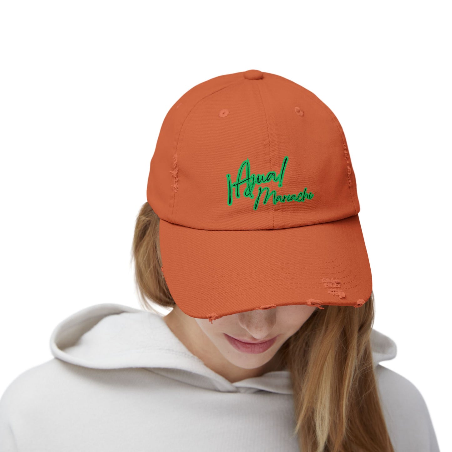 Green Unisex Distressed Cap
