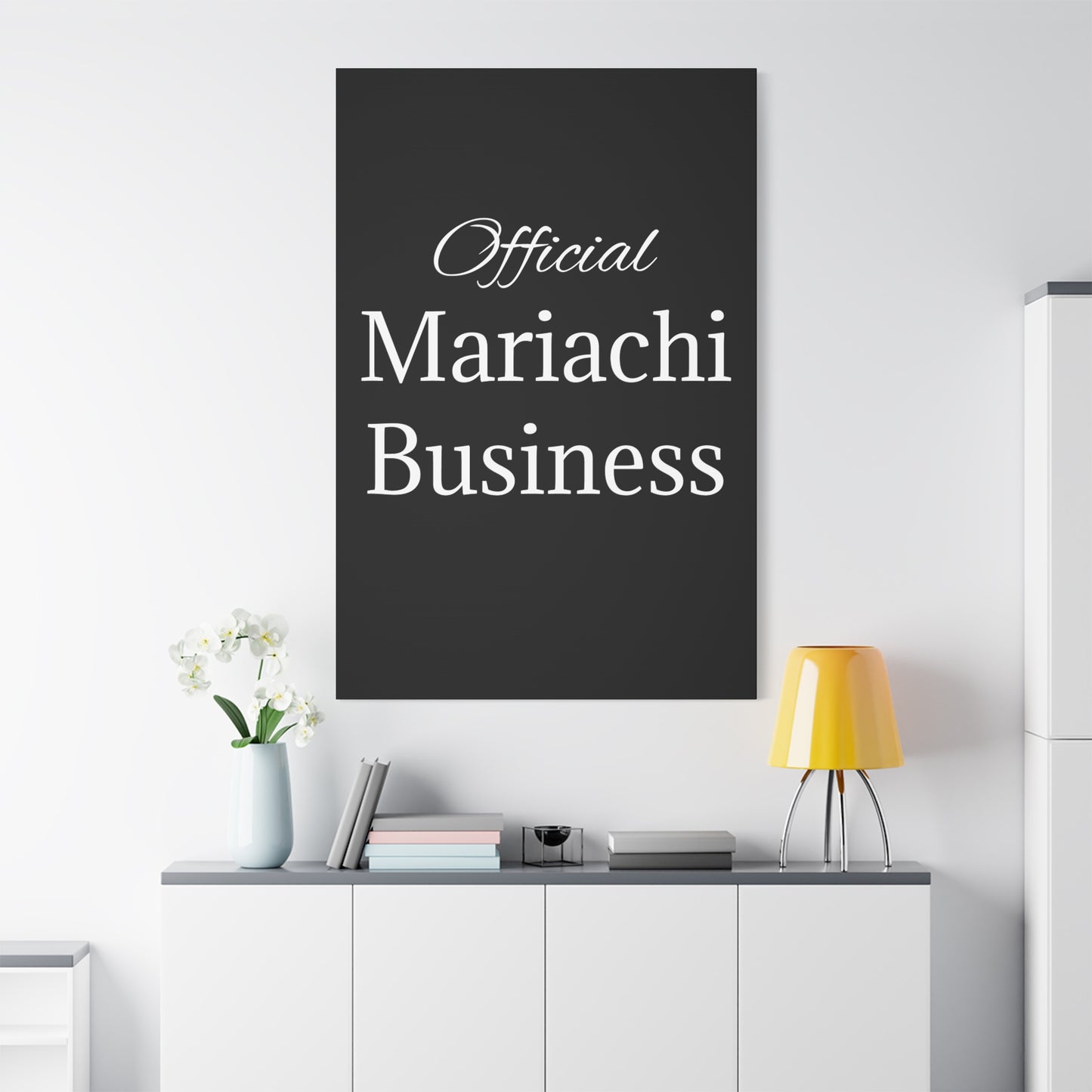 White Official Mariachi Business Matte Canvas, Stretched, 1.25"