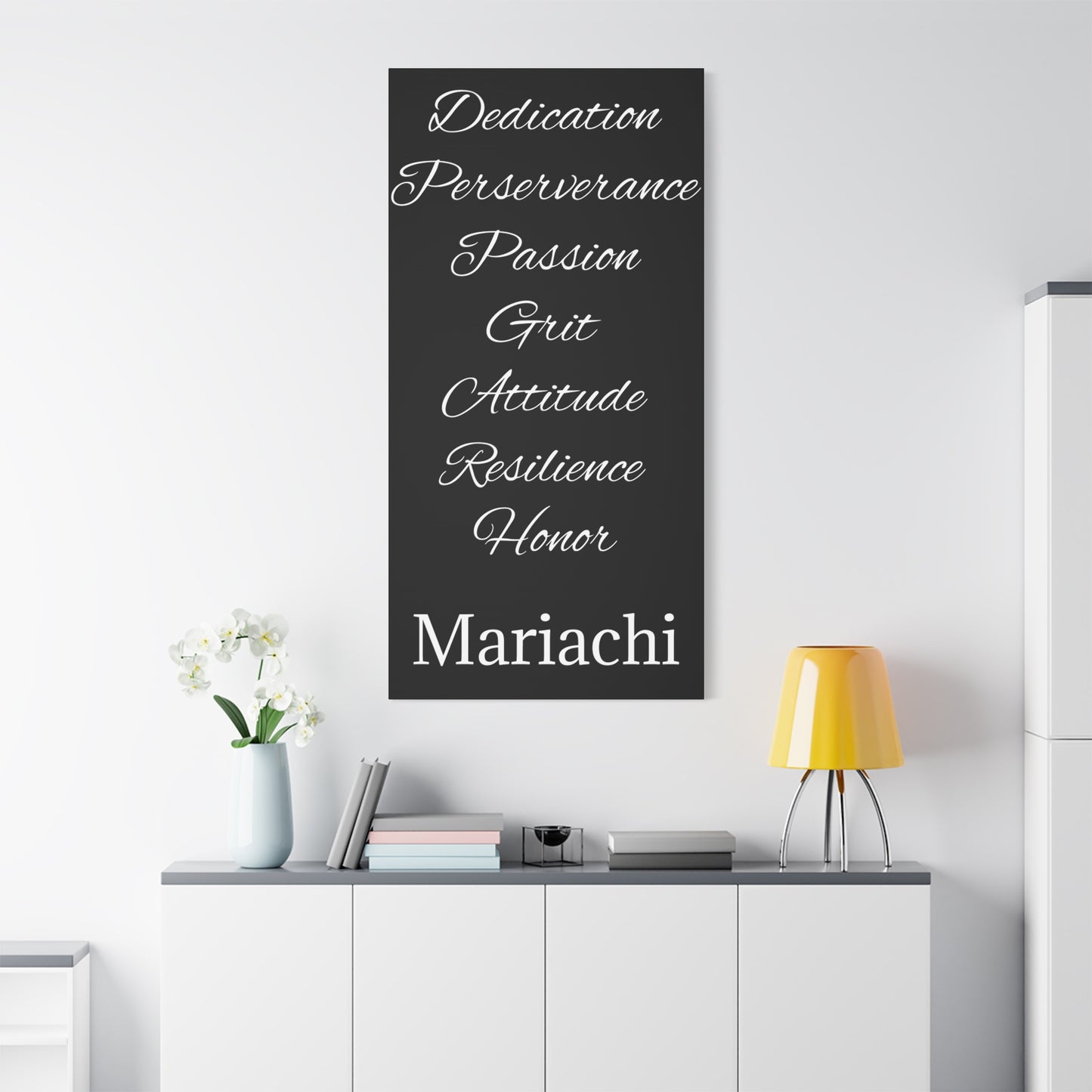 White Dedication Passion Honor Matte Canvas, Stretched, 1.25"