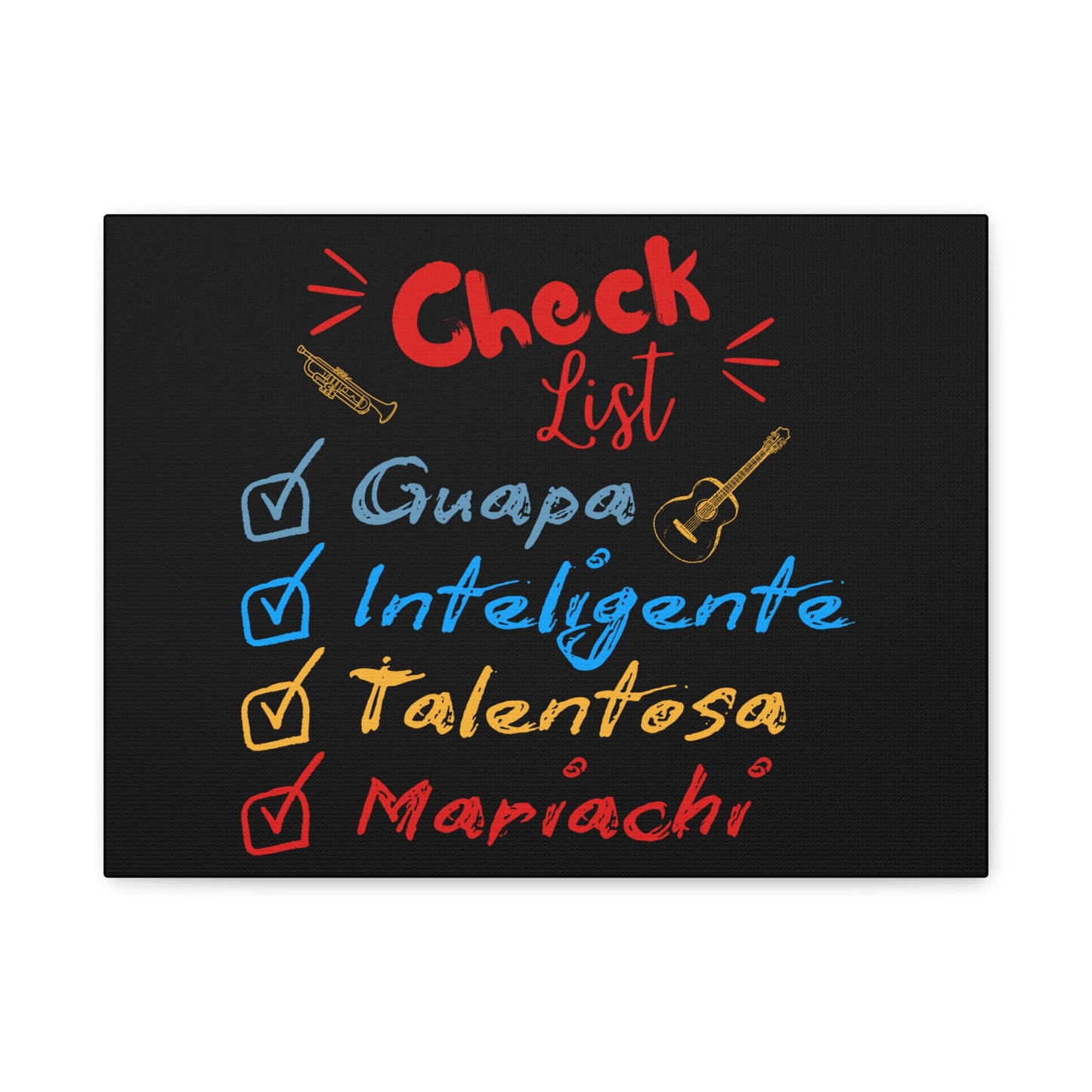Checklist Guapa Matte Canvas, Stretched, 1.25"