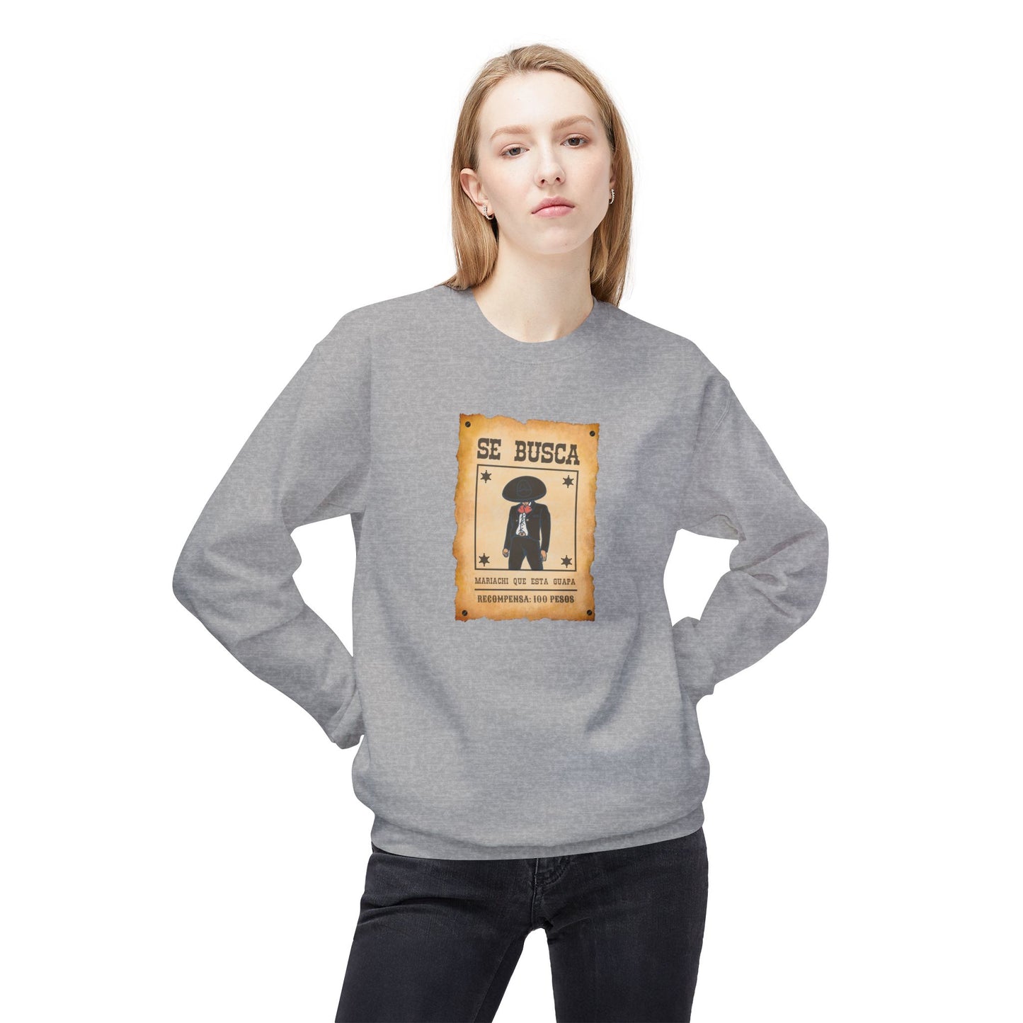 Wanted Mariachi Guapa Unisex Midweight Softstyle Fleece Crewneck Sweatshirt