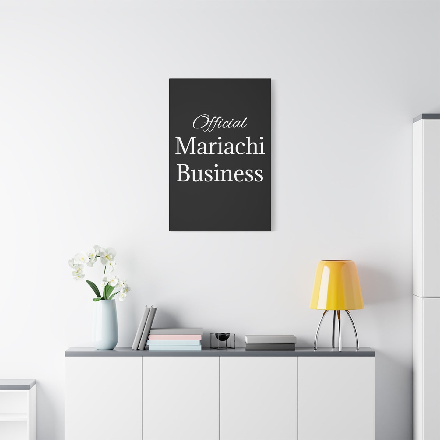 White Official Mariachi Business Matte Canvas, Stretched, 1.25"