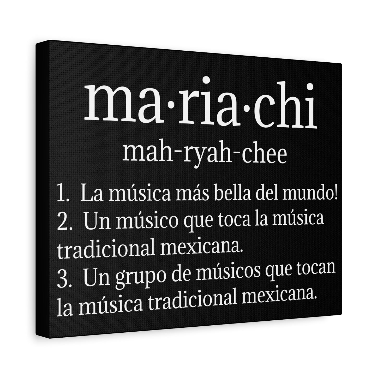 White Mariachi Definition Business Matte Canvas, Stretched, 1.25"