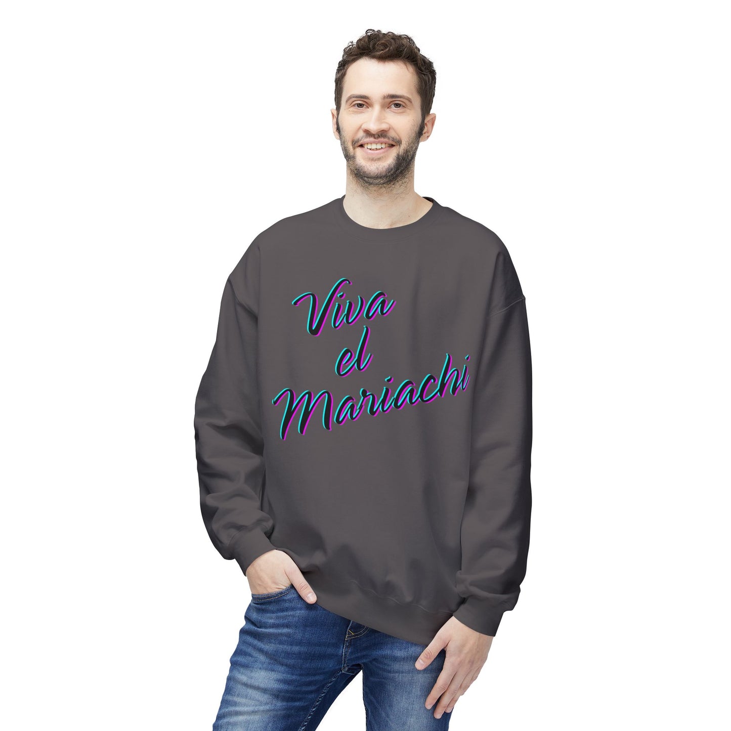 Neon Viva El Mariachi Unisex Midweight Softstyle Fleece Crewneck Sweatshirt