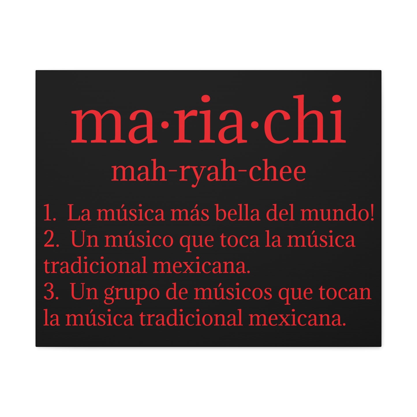 Red Mariachi Definition Business Matte Canvas, Stretched, 1.25"