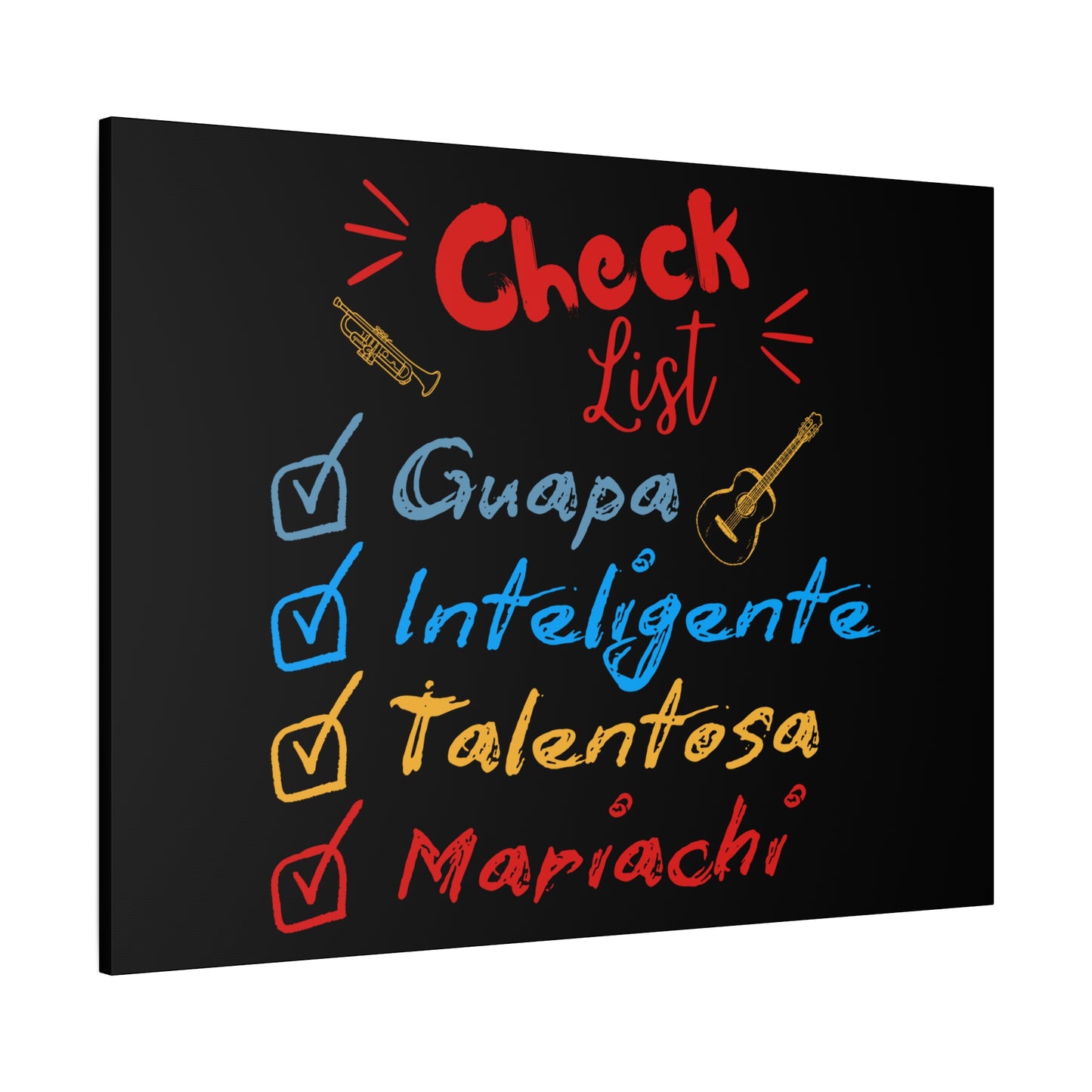 Checklist Guapa Matte Canvas, Stretched, 1.25"