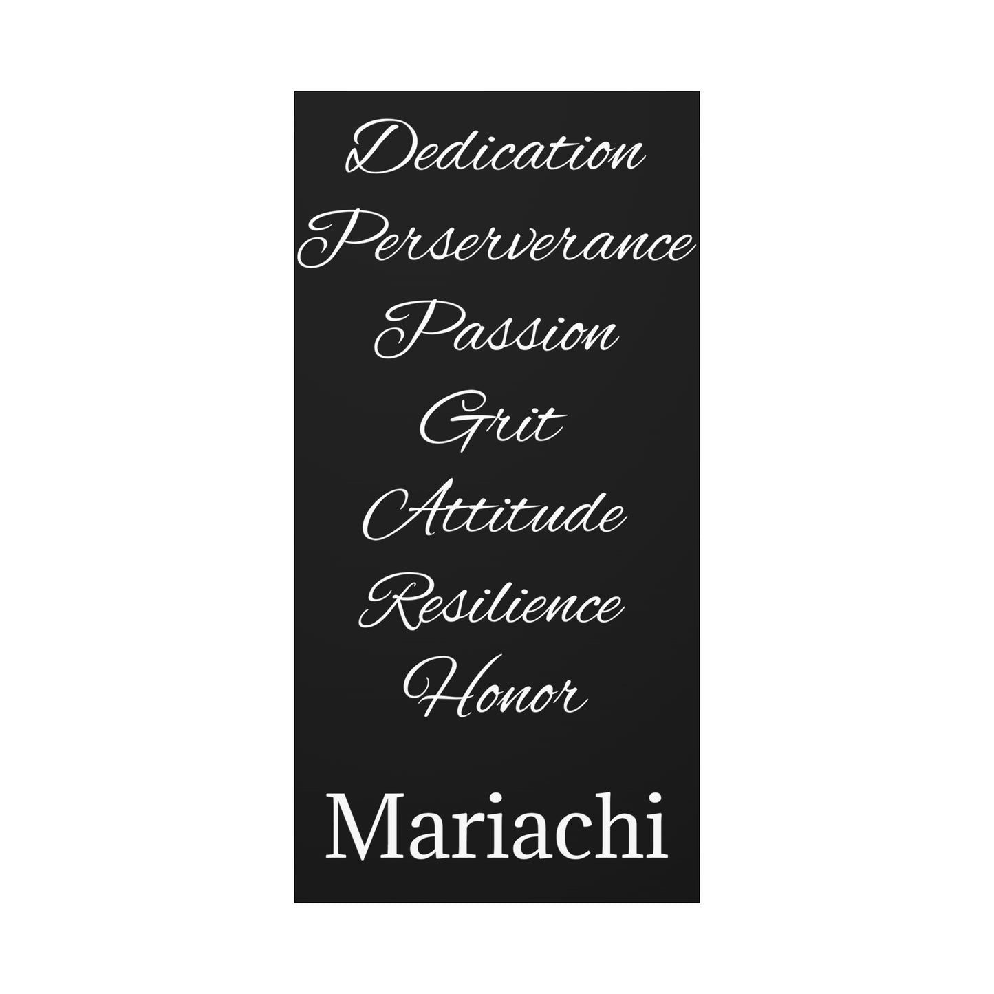 White Dedication Passion Honor Matte Canvas, Stretched, 1.25"