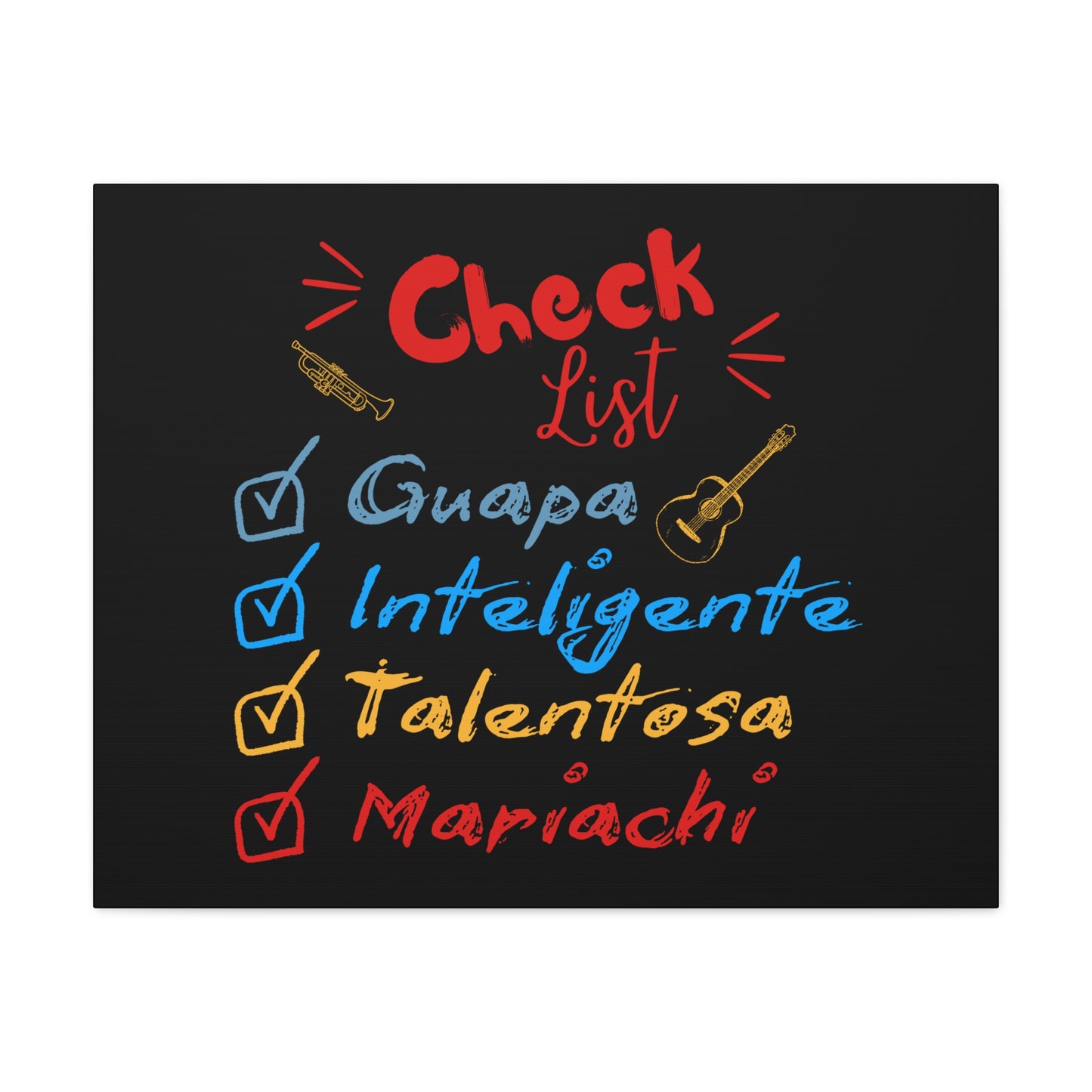 Checklist Guapa Matte Canvas, Stretched, 1.25"