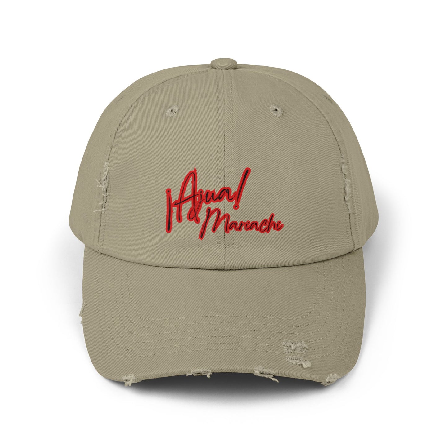 Red Unisex Distressed Cap