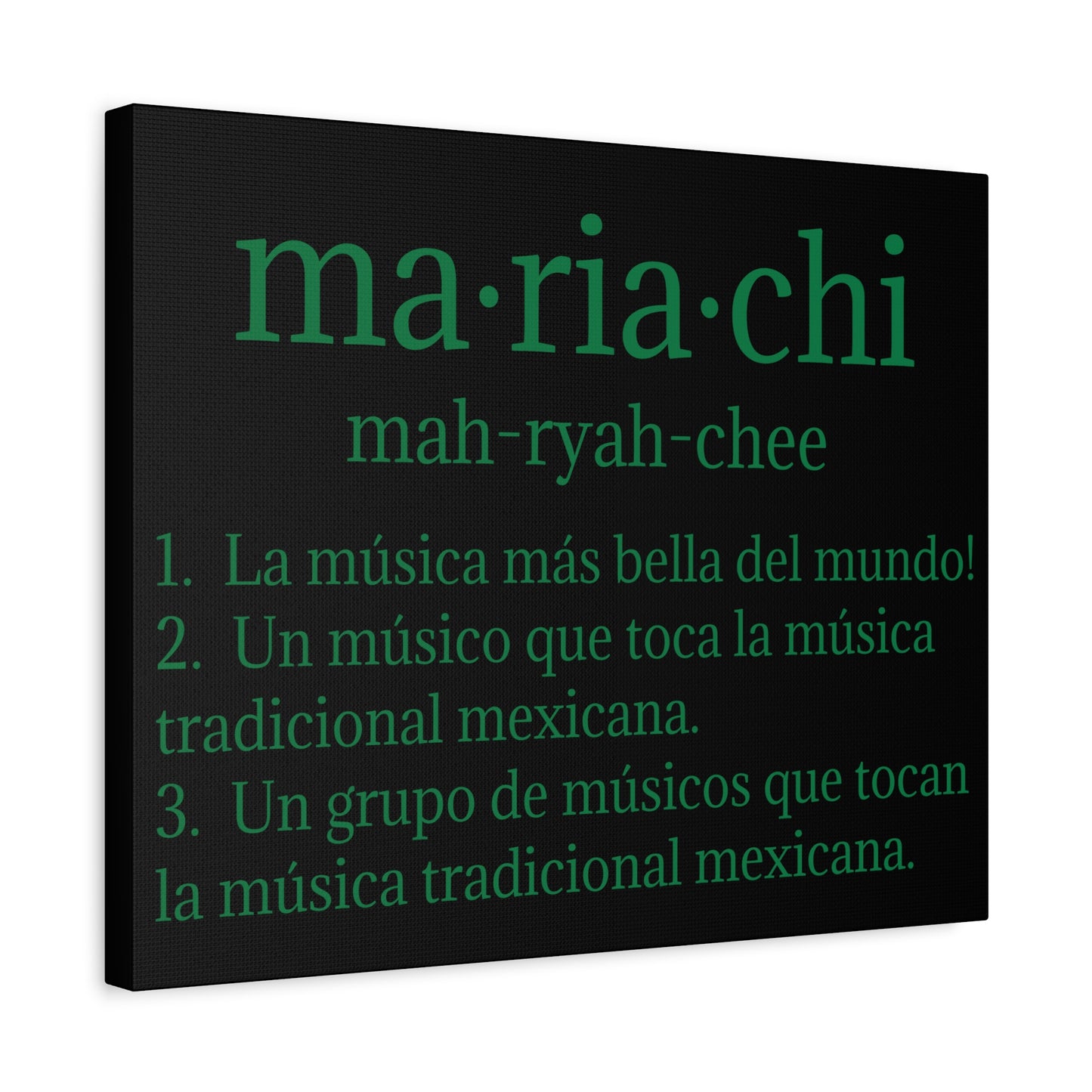 Green Mariachi Definition Business Matte Canvas, Stretched, 1.25"
