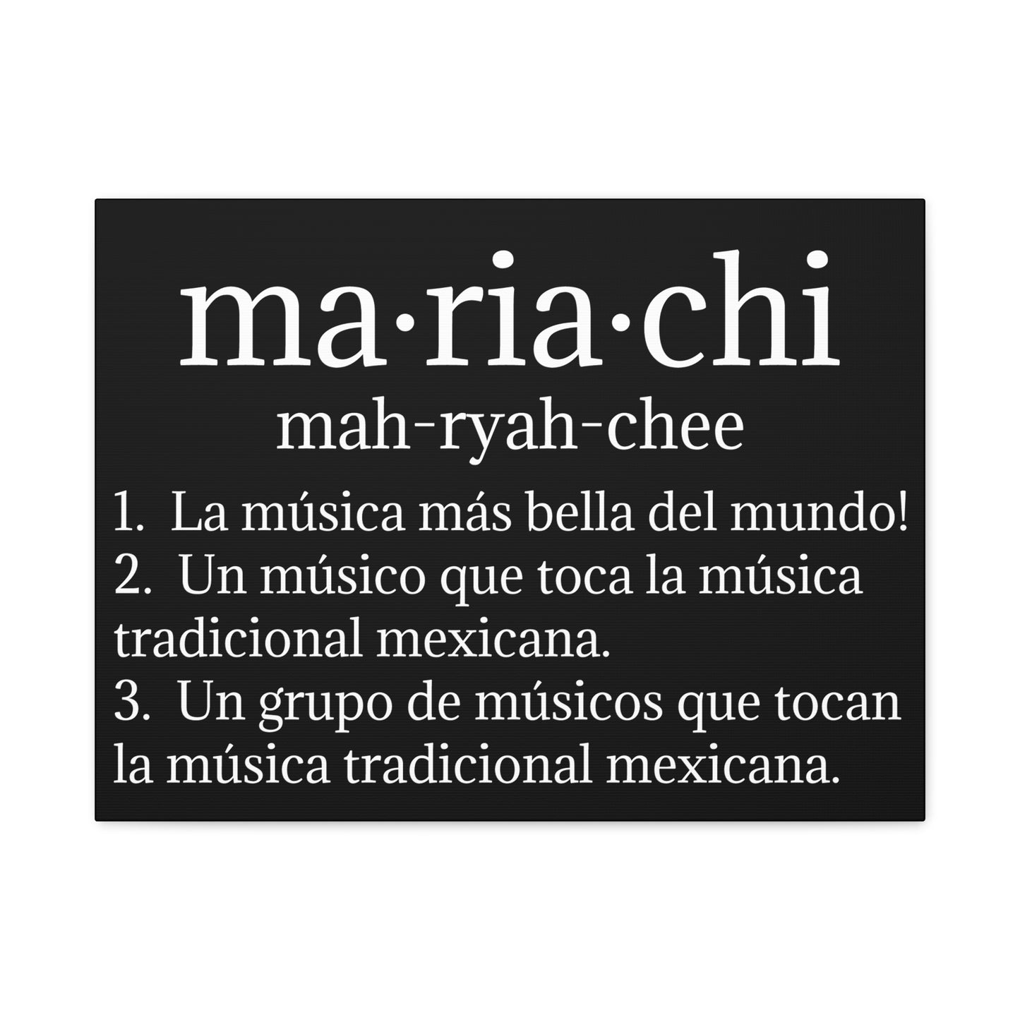 White Mariachi Definition Business Matte Canvas, Stretched, 1.25"
