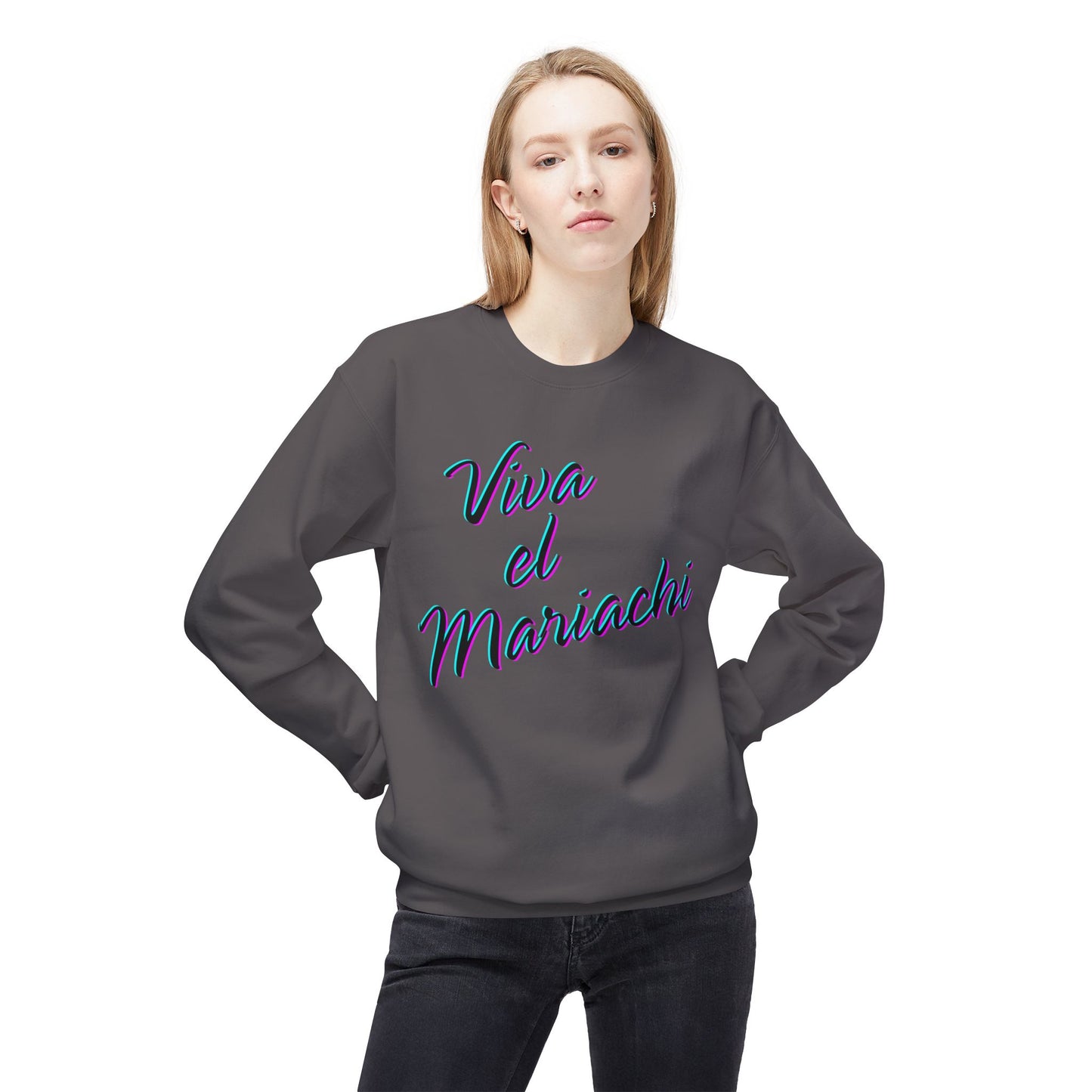 Neon Viva El Mariachi Unisex Midweight Softstyle Fleece Crewneck Sweatshirt