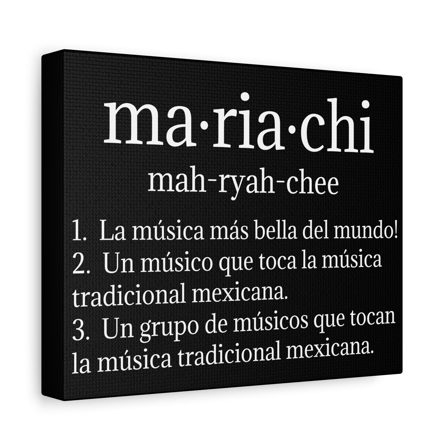 White Mariachi Definition Business Matte Canvas, Stretched, 1.25"