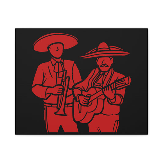 Red Mariachi Duet Matte Canvas, Stretched, 1.25"