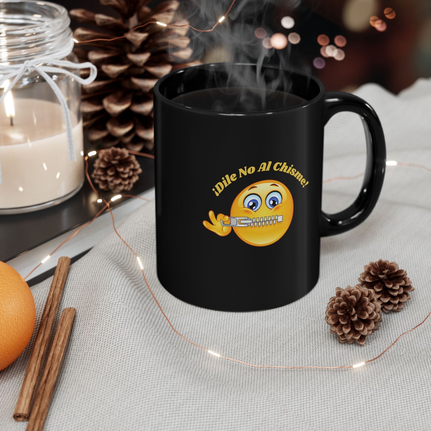 Dile No Al Chisme Black Mug (11oz, 15oz)